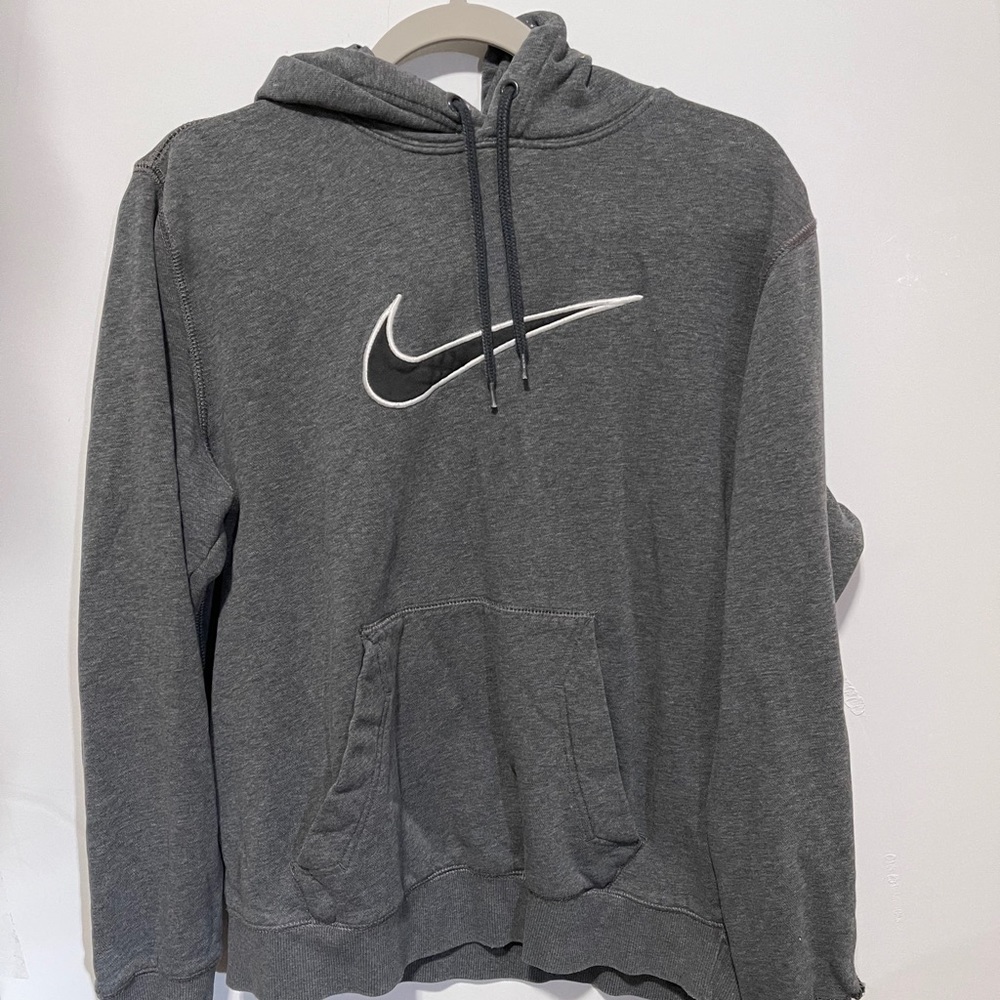 Grey Nike center swoosh hoodie